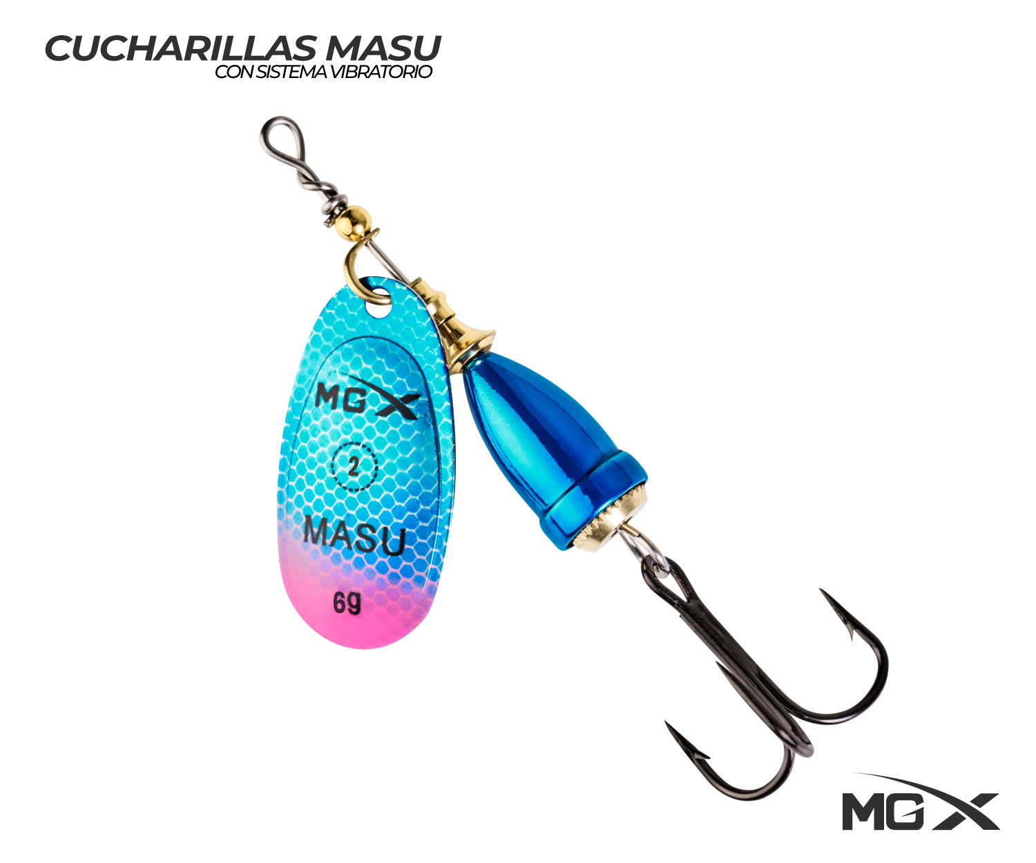 CUCHARILLA MGX MASU #2 6g – BLUE PINK - Imagen 2