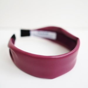 Diadema plana polipiel Burgundy