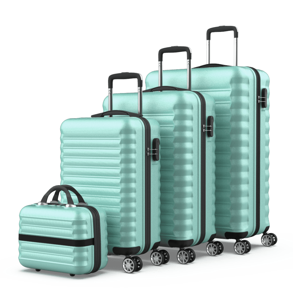 Juego de maletas 4 piezas (53/63/75cm + Neceser) Numada Upfly Verde menta