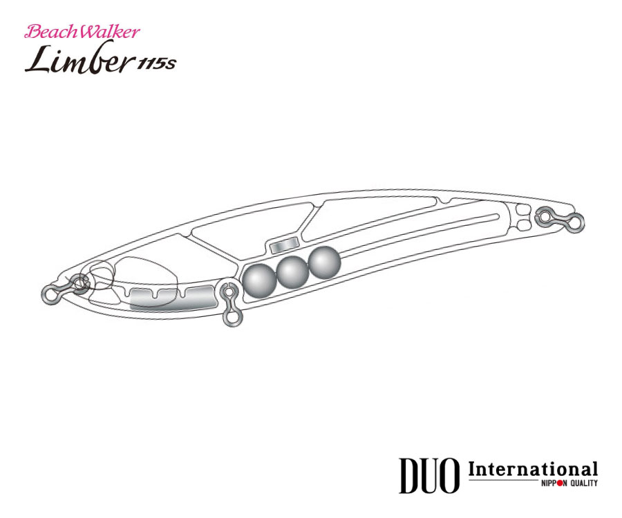 Señuelo DUO BW Limber 115S – UV Blue Pink Gold - Imagen 3